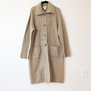 Talbots alpaca cardigan tan sweater/duster size XL